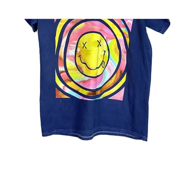 Nirvana Vintage Style Smile Back Short Sleeve Unisex T Shirt Crew Neck M Blue - Picture 4 of 12